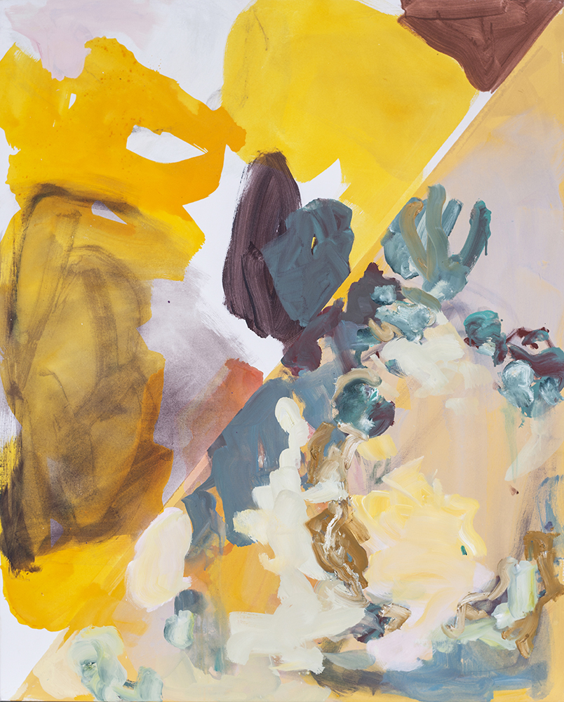 Gelbe Schräge_2018_Acryl und Öl auf Nessel_160 x 130 cm